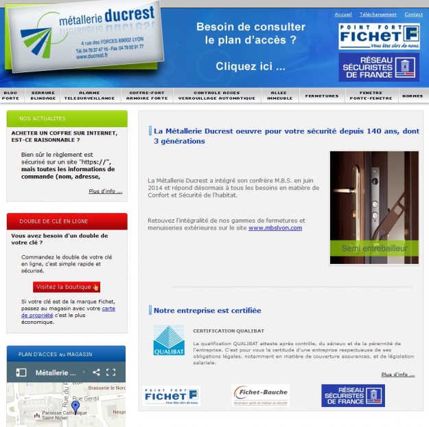 Création site internet LYON site vitrine métallerie ducrest 1