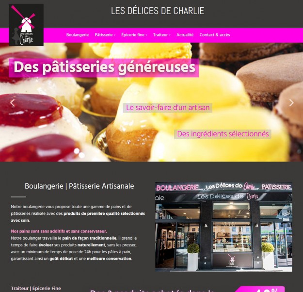 Création site internet vitrine LYON Boulangerie Délices de Charlie